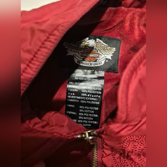 Harley-Davidson Maroon Embroidered Jacket Women's Medium - Picture 6 of 14